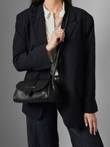 Sac Bandoulire M Agnes Cuir Etrier Noir agnes EAGC205M-vue-porte